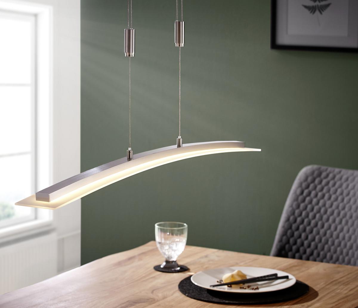 LED-Hängeleuchte Metis H: 80- 150 cm 1-Flammig dimmbar - Chromfarben, KONVENTIONELL, Metall (90/9/80-150cm) - Fischer & Honsel