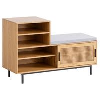 Schuhbank Wl6.833 - Eichefarben/Schwarz, KONVENTIONELL, Holzwerkstoff (120/75,5/40cm) - Livetastic