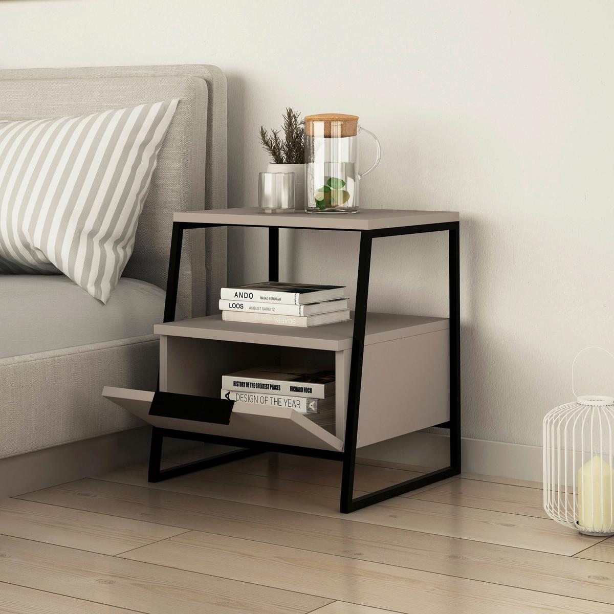 Beistelltisch Pal Beistelltisch - Weiß/Grau, Design, Holzwerkstoff (45/40/50cm) - Livetastic