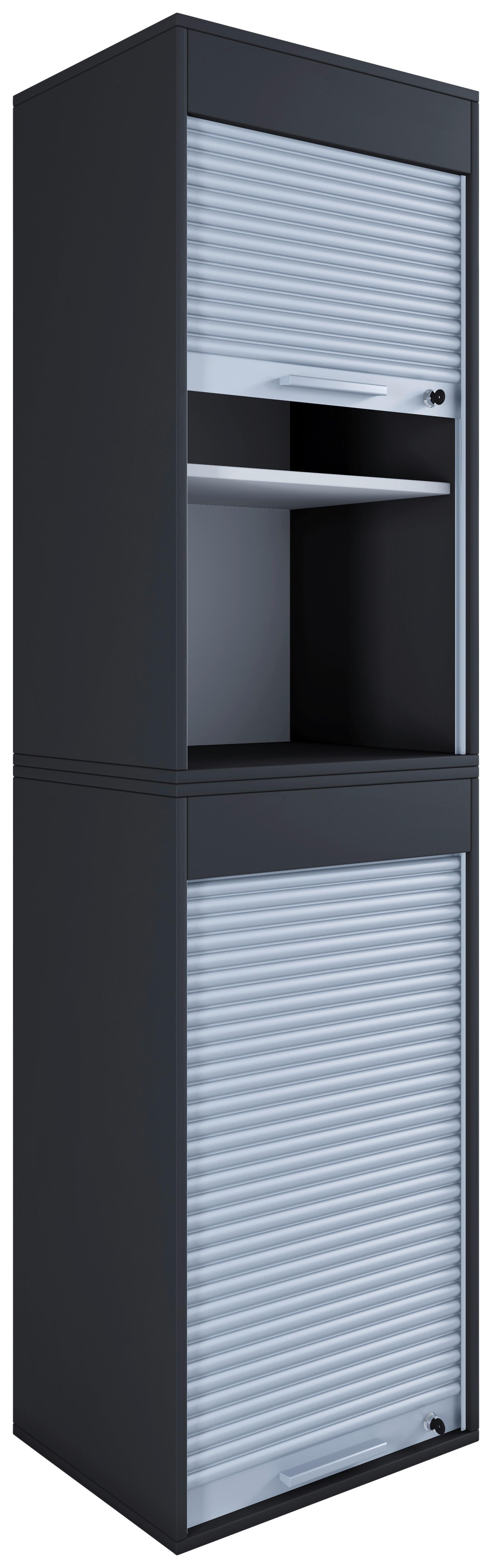 Aktenschrank Aktos XL Schwarz/Grau B: 50 cm - Schwarz/Grau, MODERN, Holzwerkstoff/Kunststoff (50/186/40cm) - MID.YOU