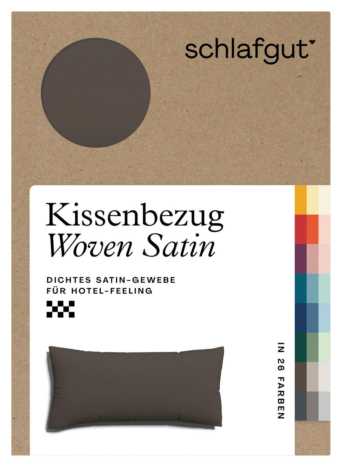 Kopfpolsterbezug Woven Satin - Dunkelbraun, Basics, Textil (40/80cm) - Schlafgut
