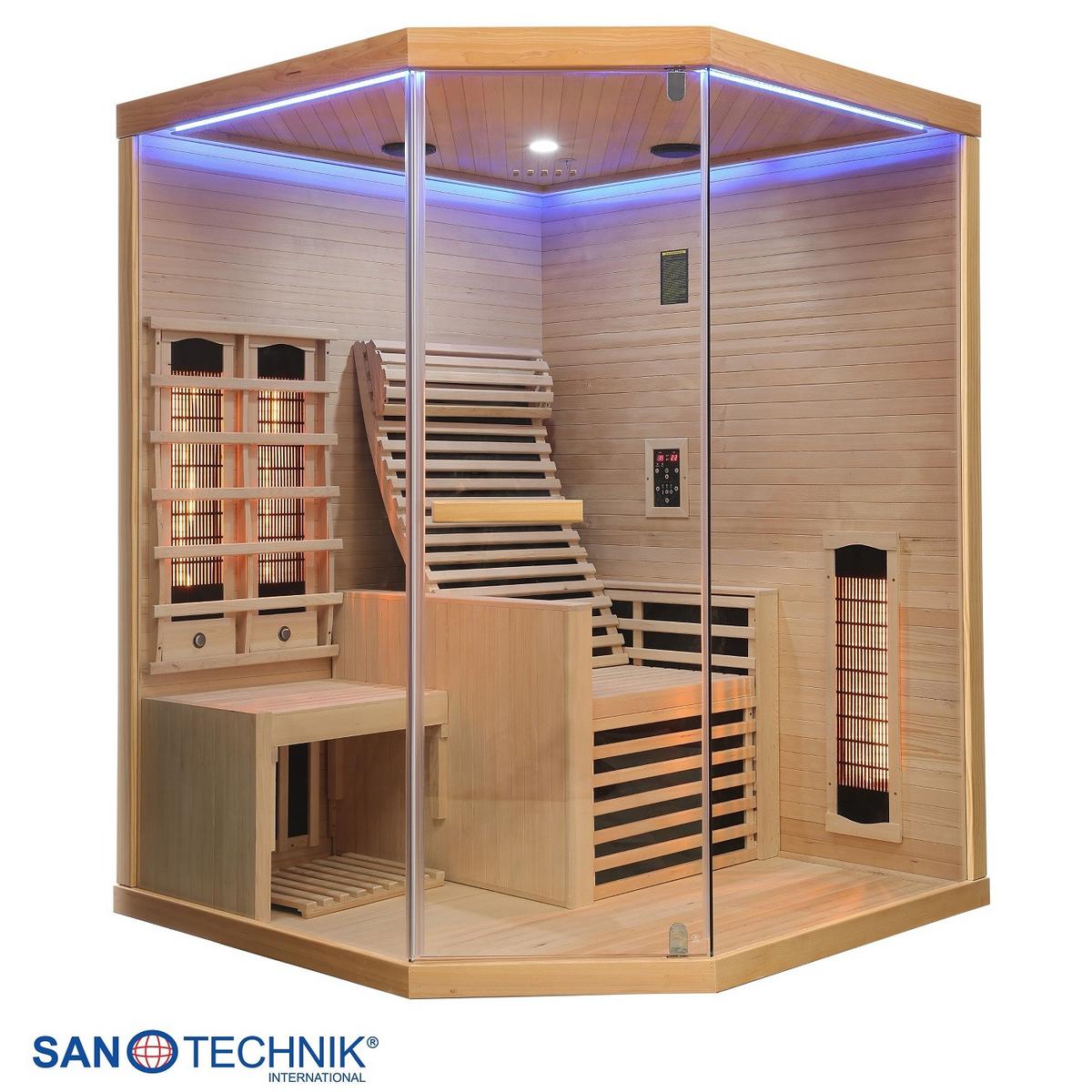 INFRAROTKABINE Carbon Naturfarben B: 150 cm - Naturfarben, KONVENTIONELL, Holz (150/150/195cm) - Sanotechnik