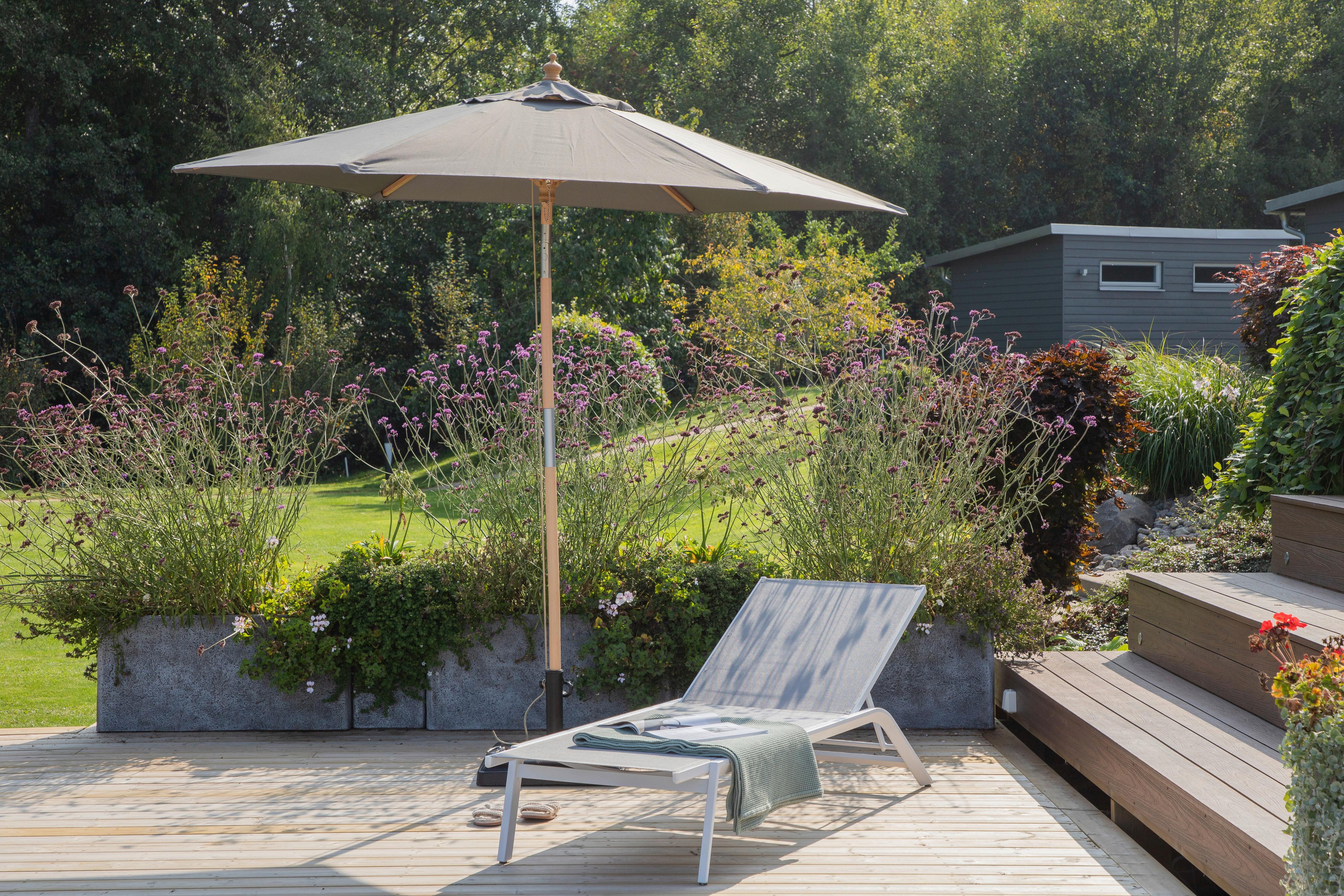 Sonnenschirm Corypho - Grau, KONVENTIONELL (250/232cm) - Gardenson