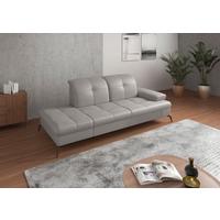 Récamiere Amica E, Hellgrau B: 231 Cm - Hellgrau/Schwarz, KONVENTIONELL, Leder (231/90/122cm) - Sit & More