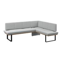 Eckbank Tristan Webstoff hellgrau, S:225x175cm - Hellgrau/Schwarz, MODERN, Holz/Textil (225/175cm) - James Wood