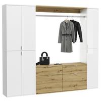 Garderobe Projekt X 3-Teilig Weiß/Eiche Artisan B: 212 cm - KONVENTIONELL, Holzwerkstoff (212/193/34cm) - MID.YOU