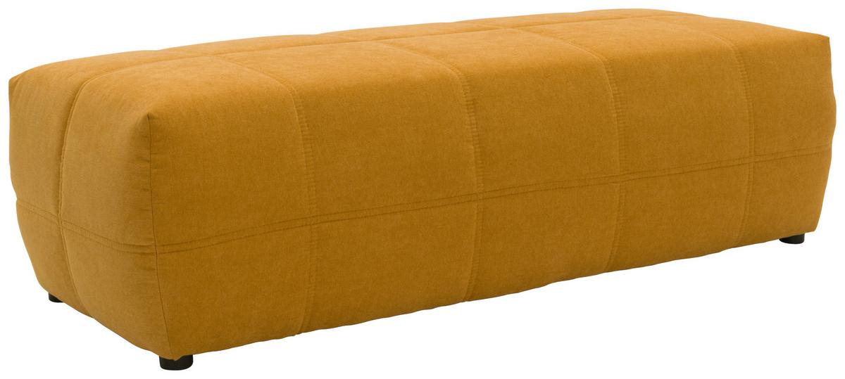 Hockerbank Brandon Mikrofaser Orange H: 60 cm Füße Schwarz - Schwarz/Orange, Design, Textil (150/60/40cm) - MID.YOU