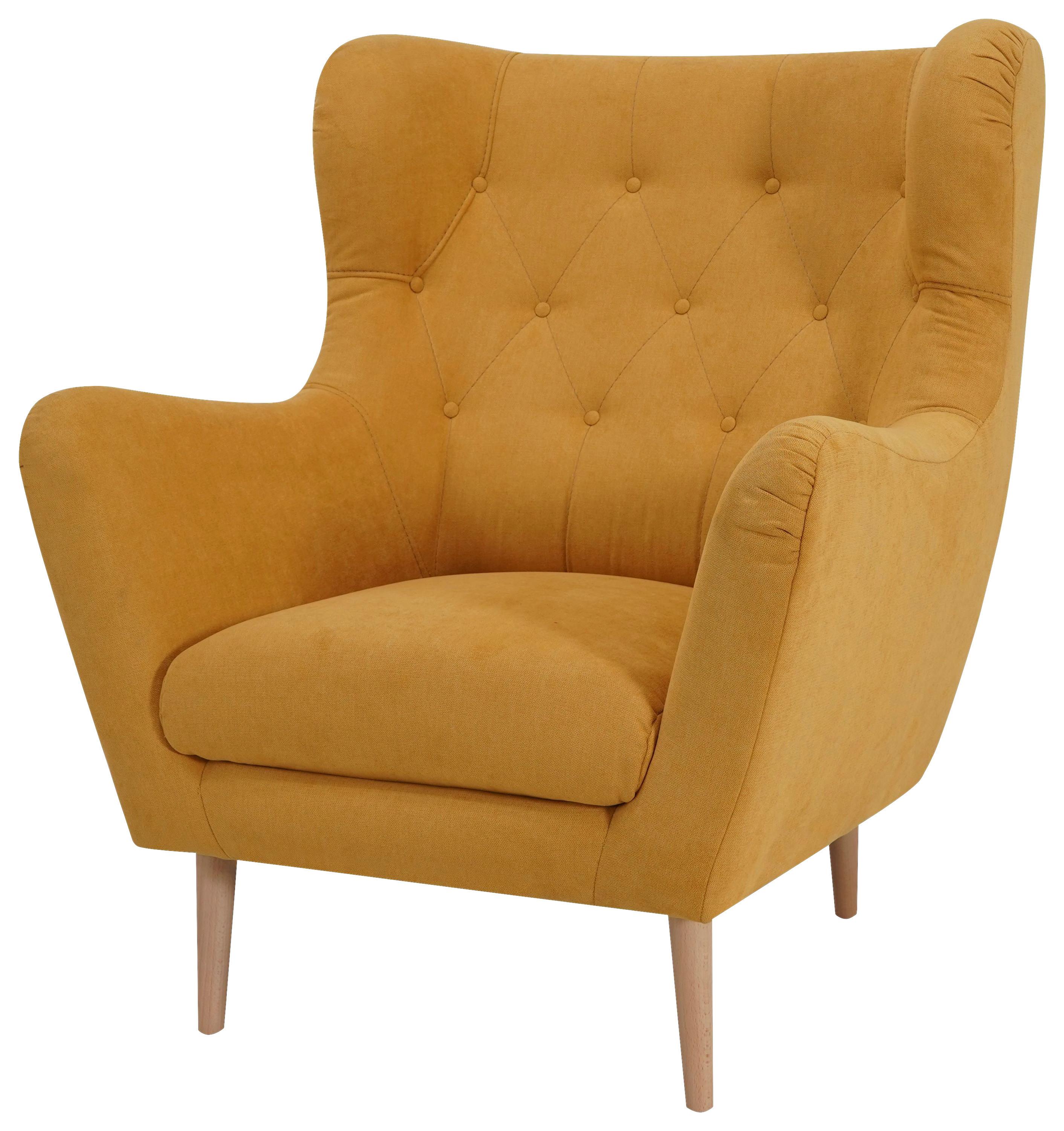 Kreslo INGRID, žltá - žltá, Lifestyle, drevo/kompozitné drevo (92/106/96cm)