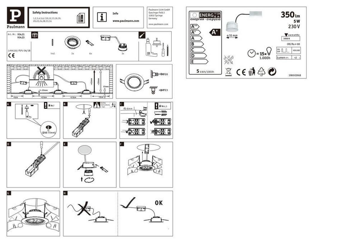 Led-spotkopf 3-flammig Ø 9 Cm - Design (9,0cm) - Paulmann