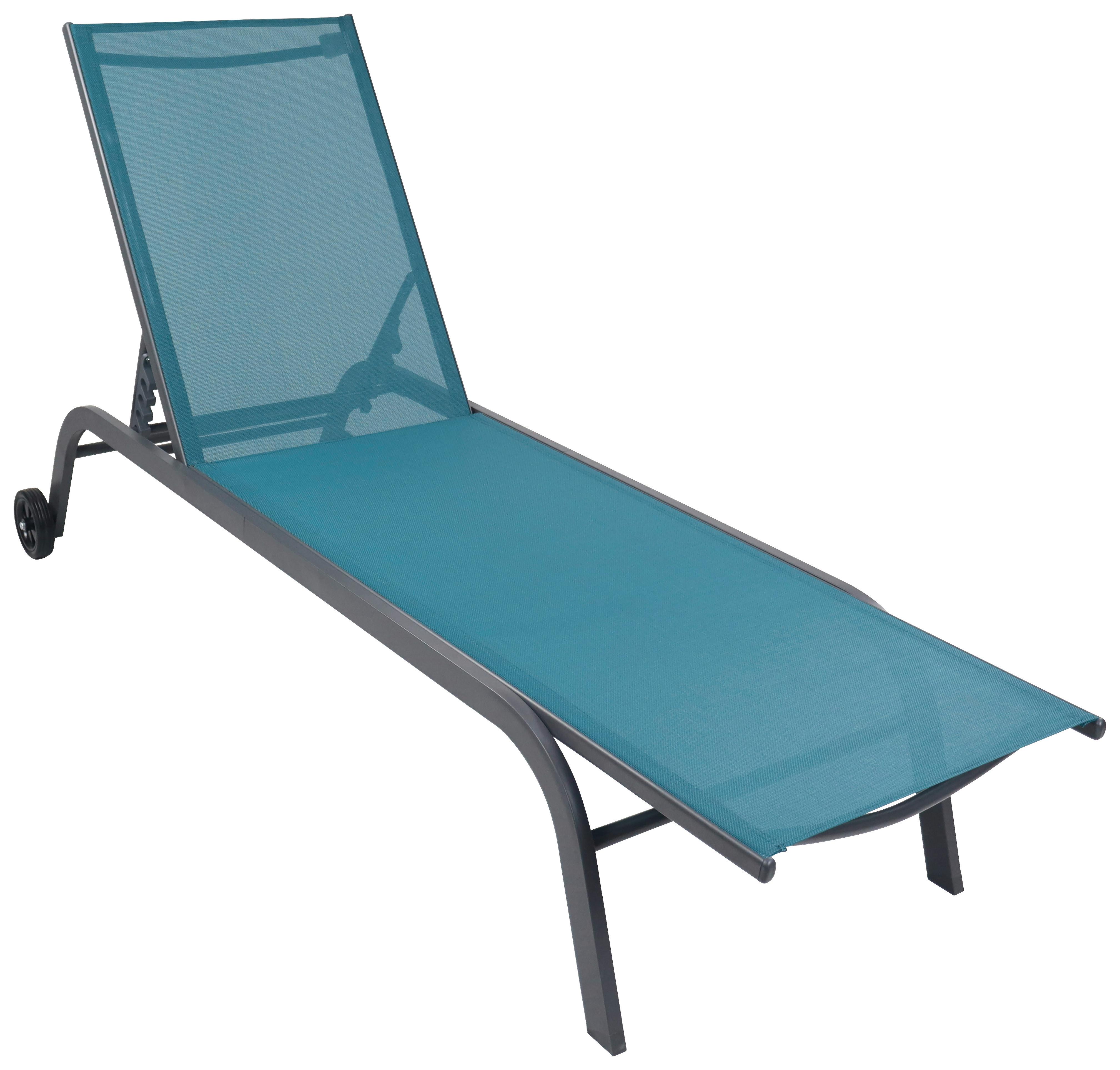 Sonnenliege Sonlas Klappbar - Blau, MODERN, Kunststoff/Textil (32/58/192cm) - Ambia Garden