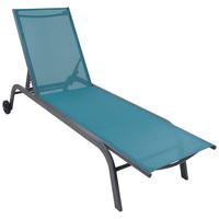 Sonnenliege Sonlas Klappbar - Blau, MODERN, Kunststoff/Textil (32/58/192cm) - Ambia Garden
