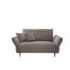 2-Sitzer-Sofa Vanilla Graubraun Cord - Graubraun/Schwarz, Design, Textil (163/97/102cm) - Livetastic