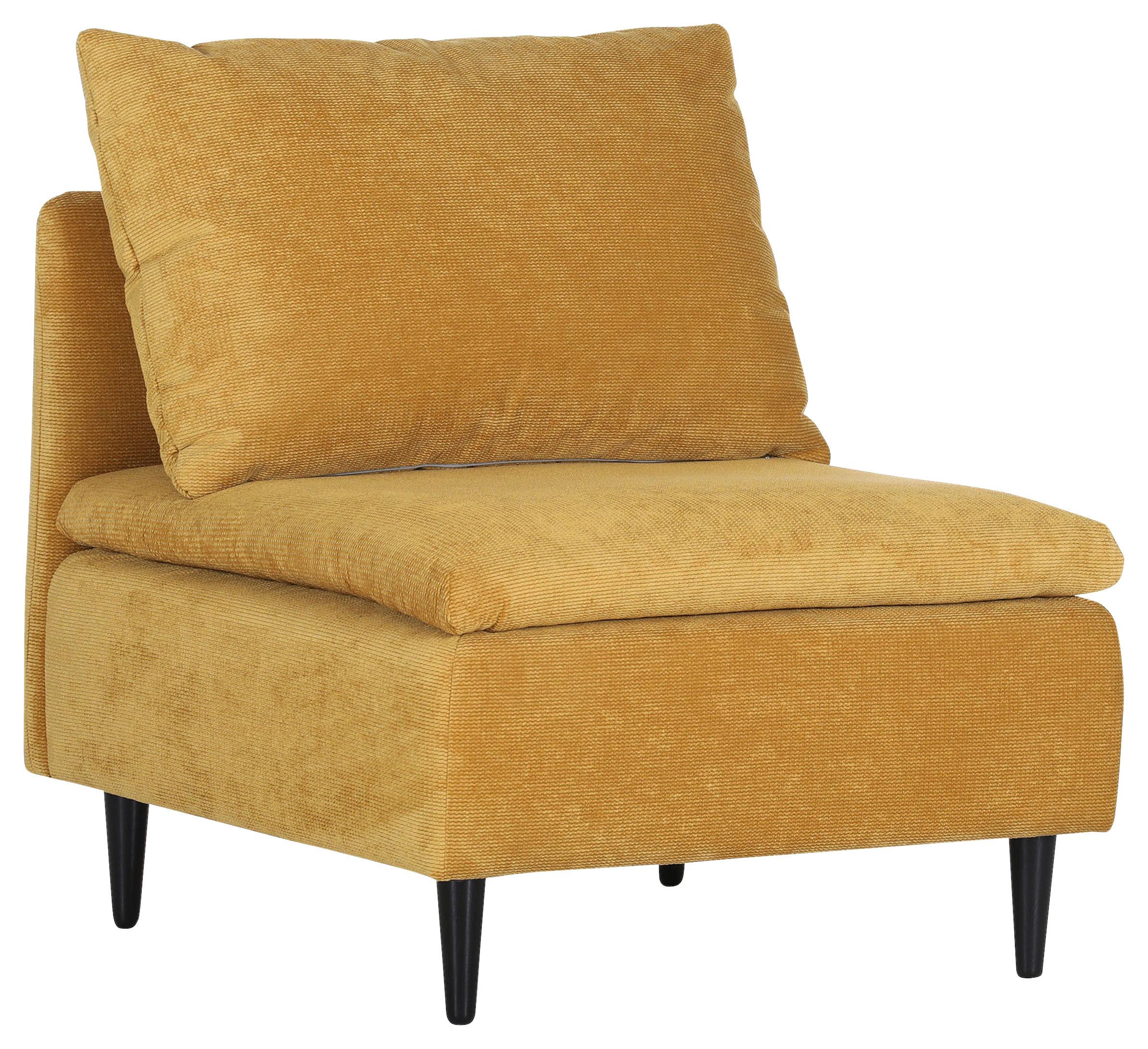 SOFAELEMENT Fynn, Senfgelb B: 77 cm - Senfgelb/Schwarz, KONVENTIONELL, Textil (77/72/83cm) - MID.YOU