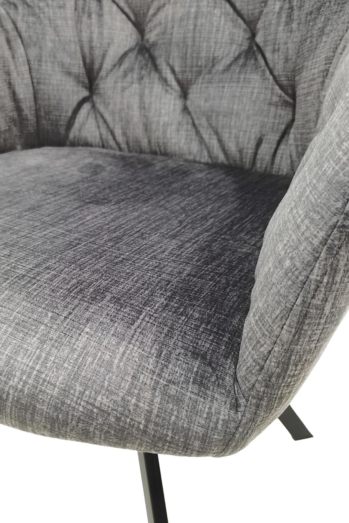 SADA STOLIČIEK S PODRÚČKAMI GEORGIA - čierna/tmavosivá, Modern, kov/textil (57/85/62cm) - MID.YOU