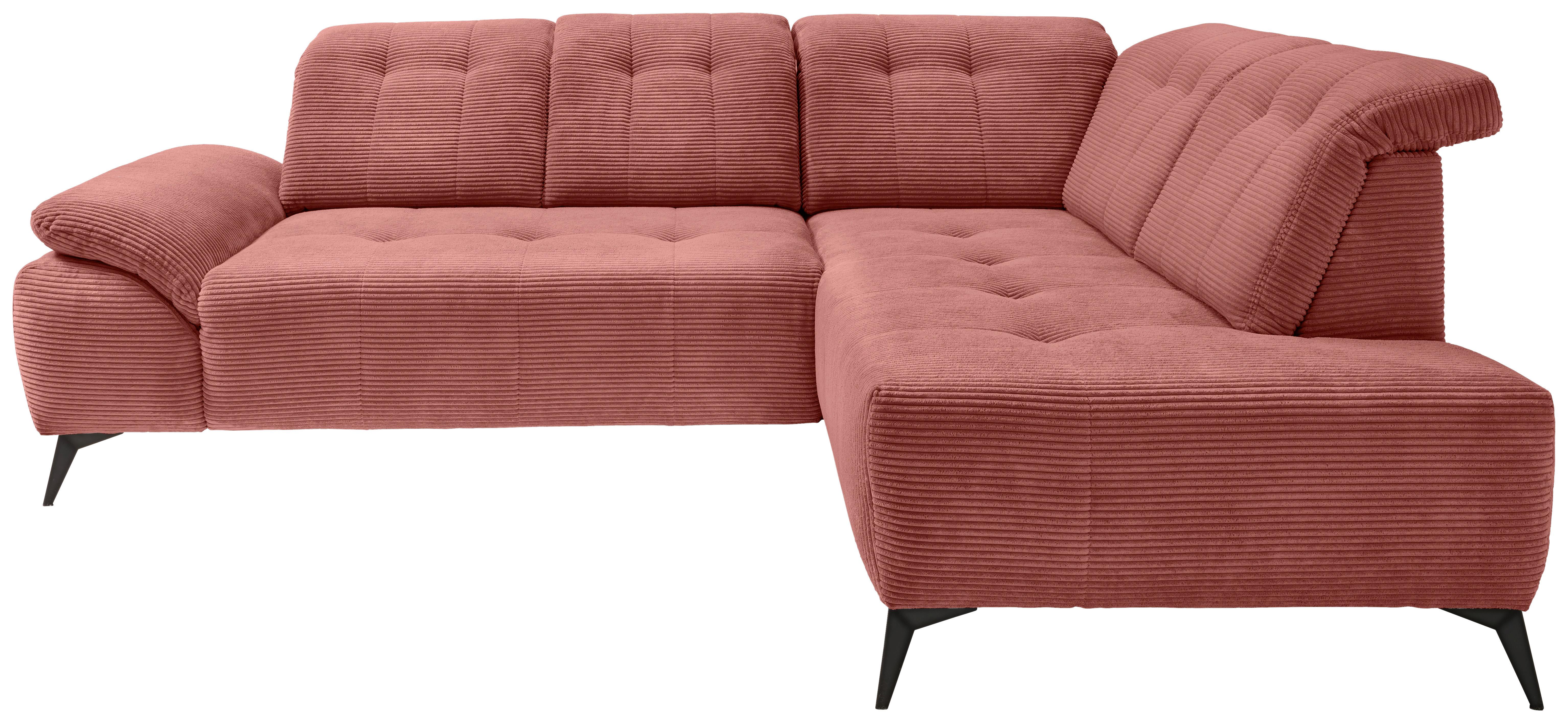 ECKSOFA Fiore, Koralle S: 272x200 cm - Koralle/Schwarz, MODERN, Textil (272/200cm) - Livetastic
