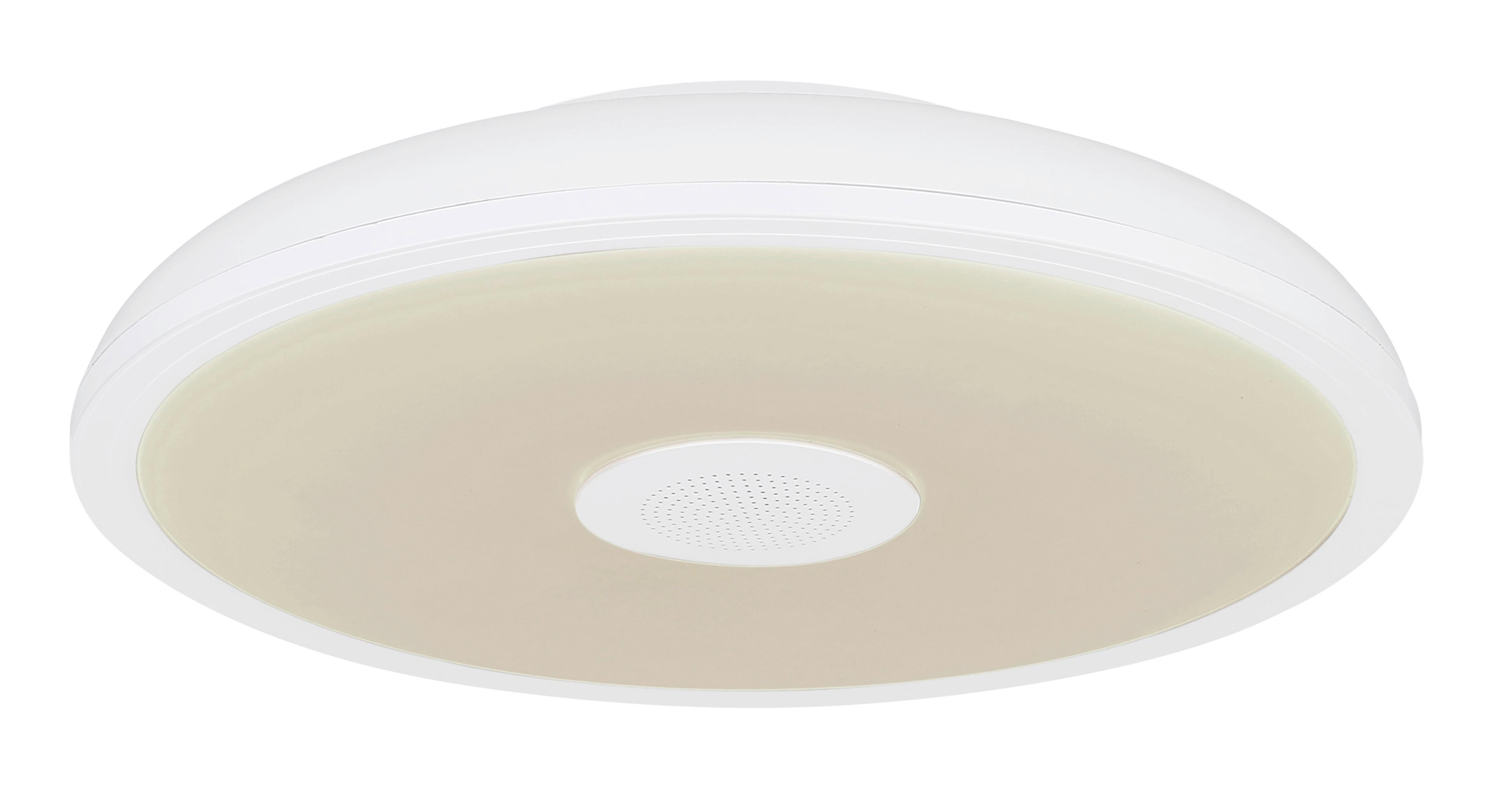 LED-Deckenleuchte Ø 28 cm mit Bluetooth-Lautsprecher - Opal/Weiß, Basics, Kunststoff (28/5,5cm) - Globo
