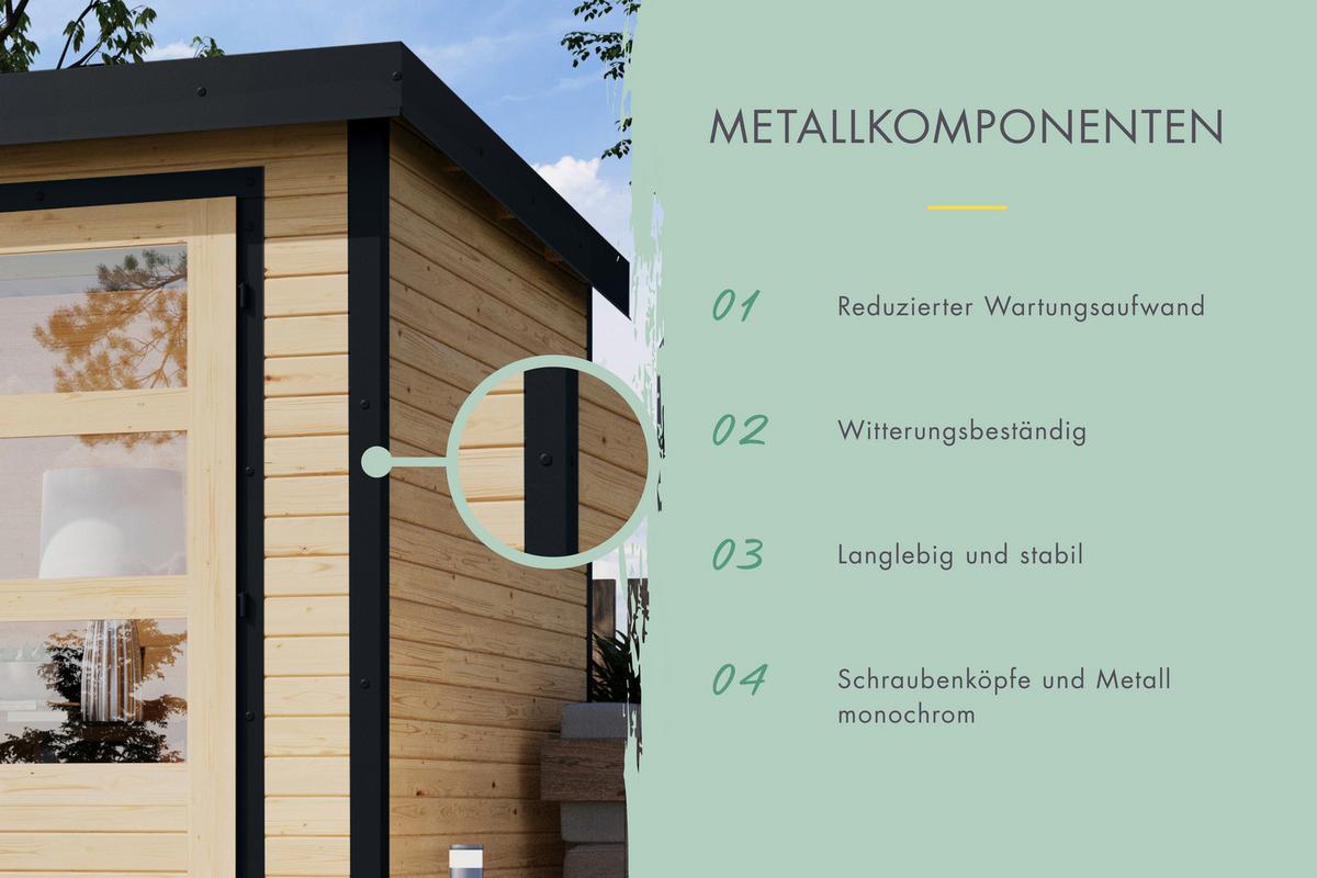 Gartenhaus Aetos 271/218/271 cm - Anthrazit/Grau, Basics, Holz/Metall (271/218/271cm)