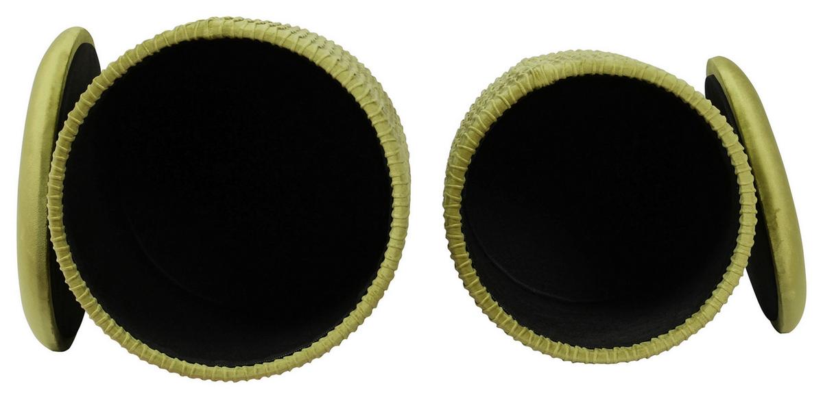 Hockerset Milas 100 2-teilig Grün D: 36/31,5 Cm - Goldfarben/Grün, KONVENTIONELL, Textil/Metall (31,5+36cm) - Kayoom