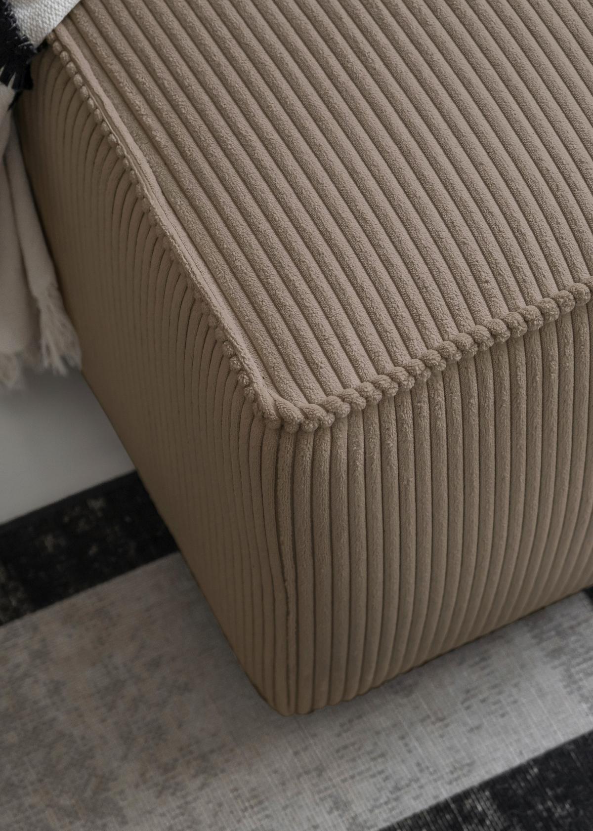 Sedačka OLIVER, levá, šedohnédá barva - černá/šedohnědá, Design, textil/plast (194/247cm) - MID.YOU
