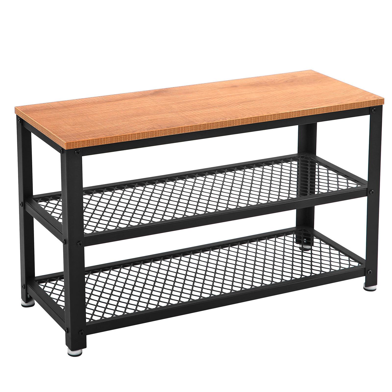 Regál na topánky čierna, svetlohnedá - svetlohnedá/čierna, Trend, kov/kompozitné drevo (73/45/30cm) - Boxxx