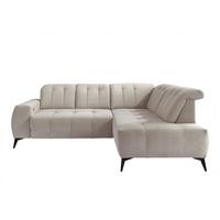 Ecksofa mit USB Anschluss Sano, Beige, S: 261x200 cm - Beige/Schwarz, MODERN, Textil (261/200cm) - Livetastic