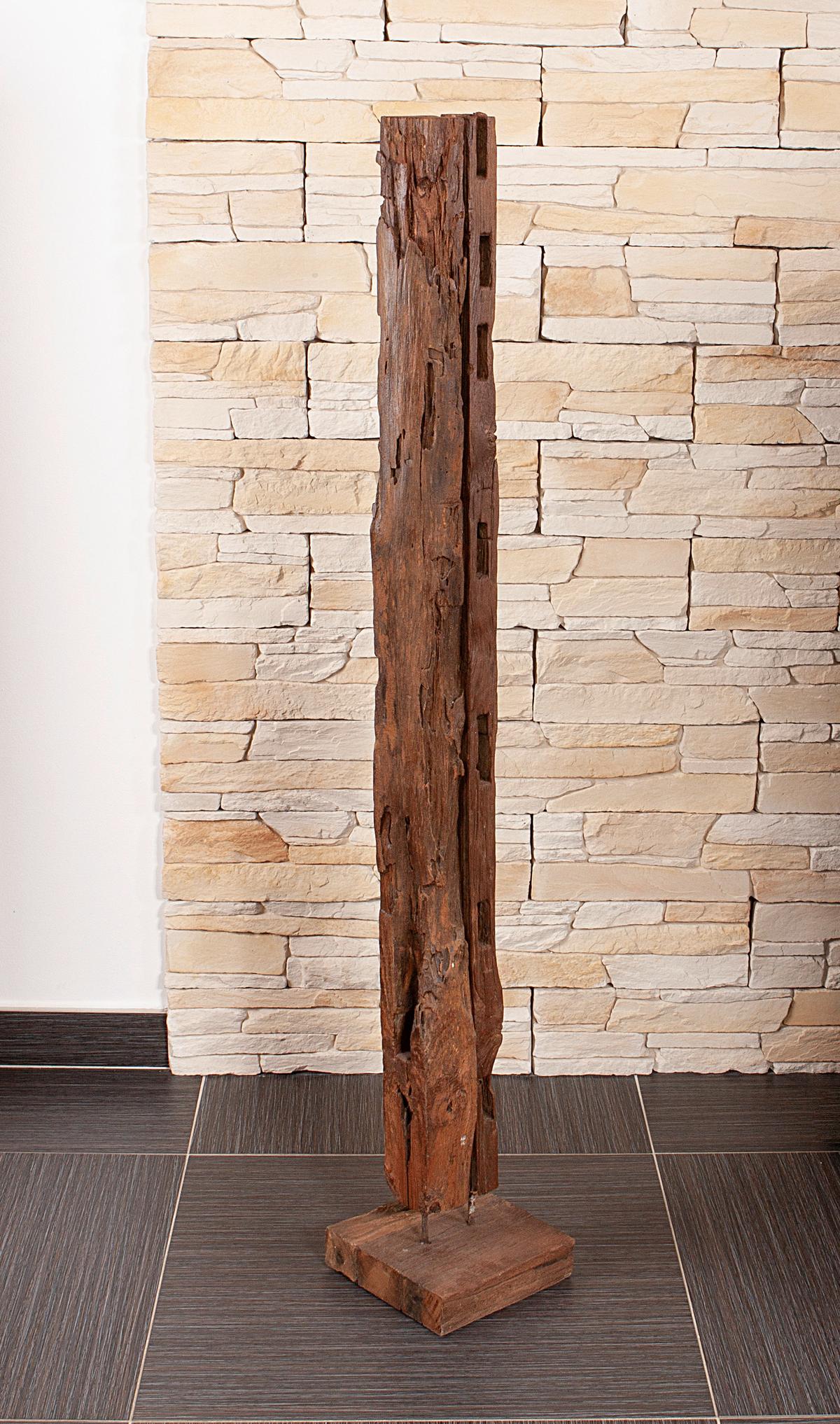 Skulptur Vanimo - Braun, Basics, Holz (20,5/132/20,5cm) - Gardenson