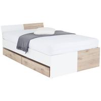 Holzbett 120x200 Cm Alex Weiß Dekor/viking Oak - Eichefarben/Weiß, KONVENTIONELL, Holzwerkstoff (120/200cm)