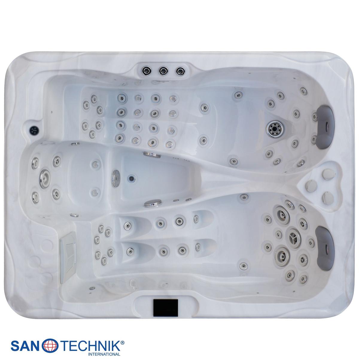 WHIRLPOOL Capri Grauweiß B: 210 cm - Grauweiß, KONVENTIONELL, Kunststoff (210/160/90cm) - Sanotechnik