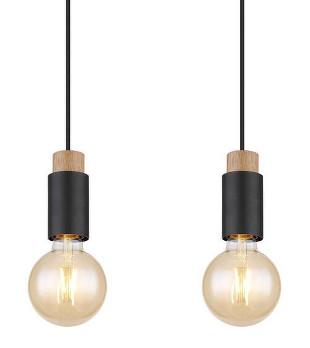 Függőlámpa 54045-4h - sötétbarna/fekete, Design, műanyag/fa (75/8/120cm) - Globo