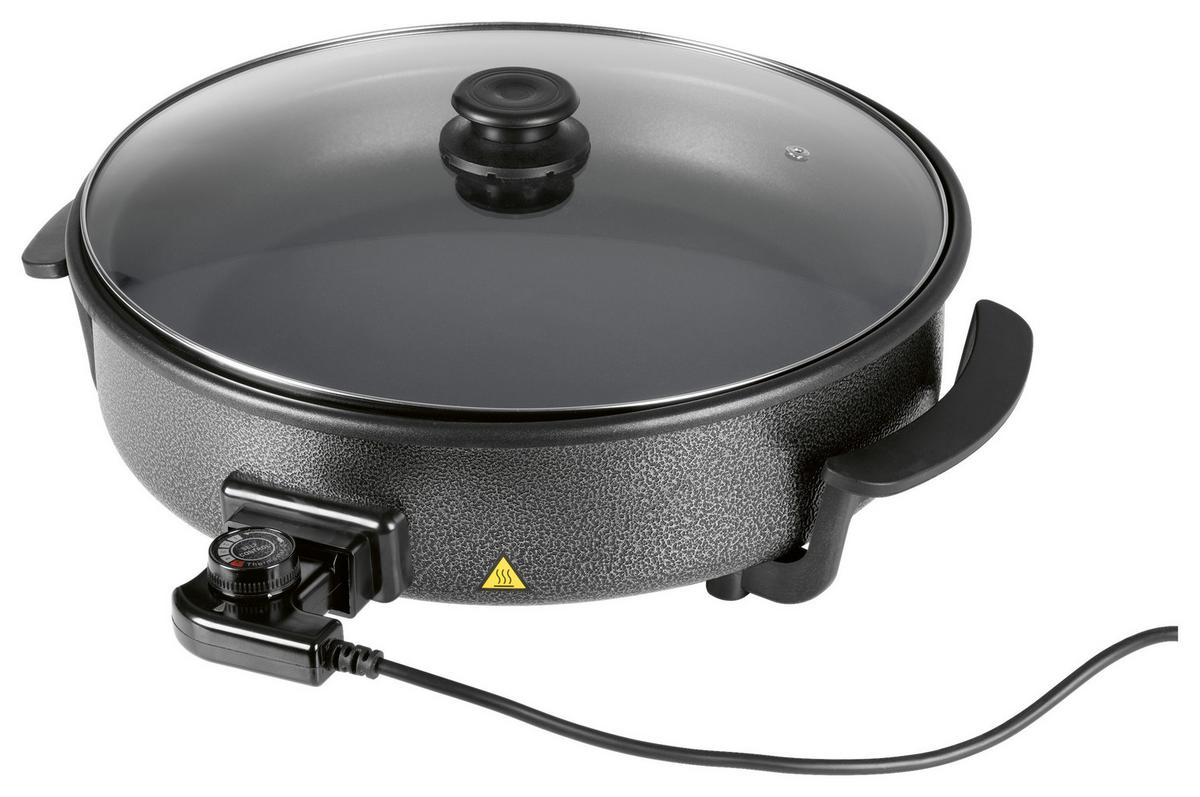 Party-pfanne Elektrisch 12316 Party-Pfanne Elektrisch - Schwarz, Basics, Glas/Kunststoff (41/45/17,5cm)