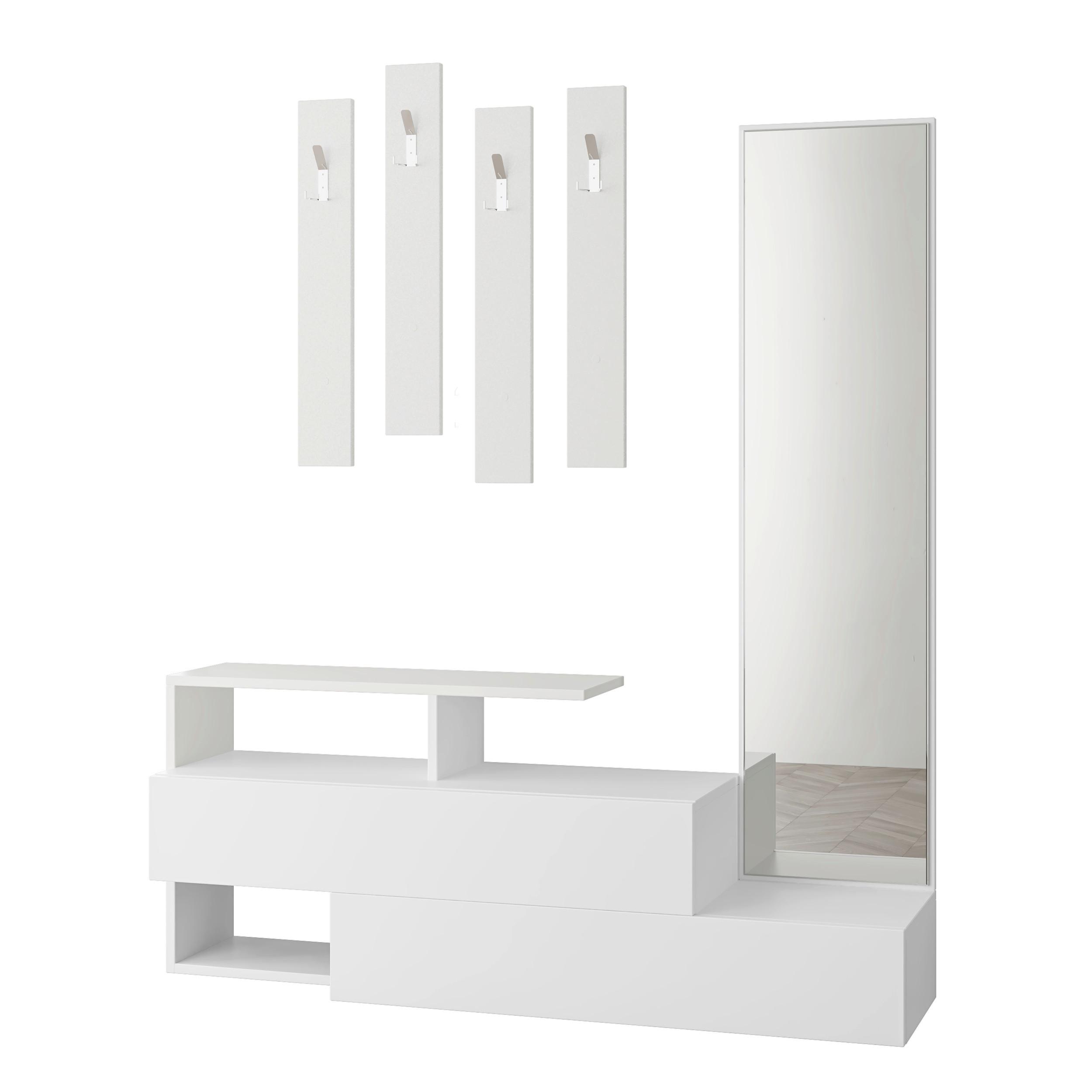 GARDEROBE Ramda, Weiß B: 137 cm