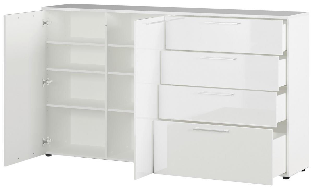 Sideboard 186cm Sunnyvale, weiß - Schwarz/Weiß, MODERN, Holzwerkstoff (186/107/40cm) - Germania