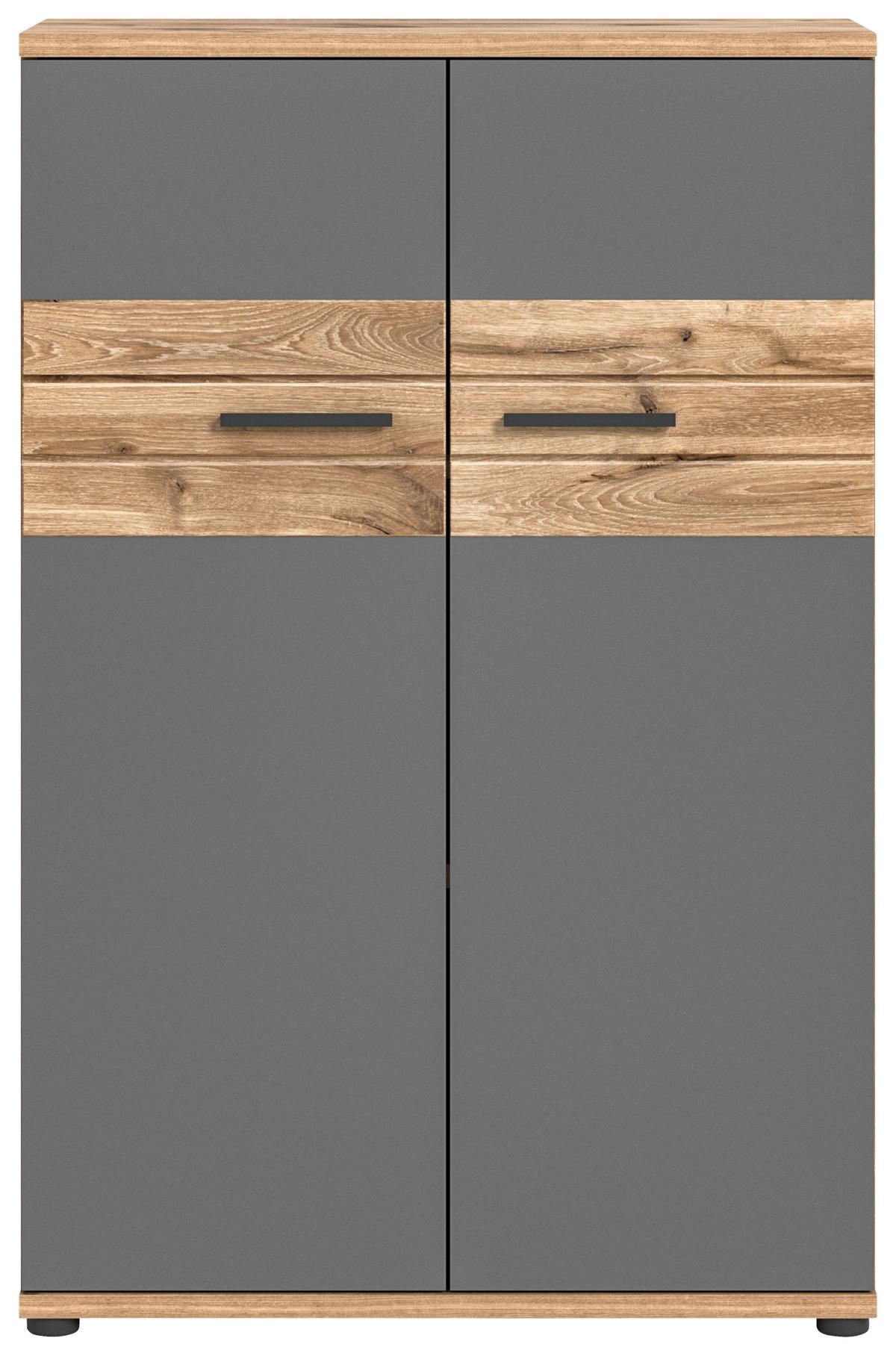 Mason B: 80 Cm Nox Oak Mason - Eichefarben/Schwarz, Holzwerkstoff (80/122/37cm) - MID.YOU