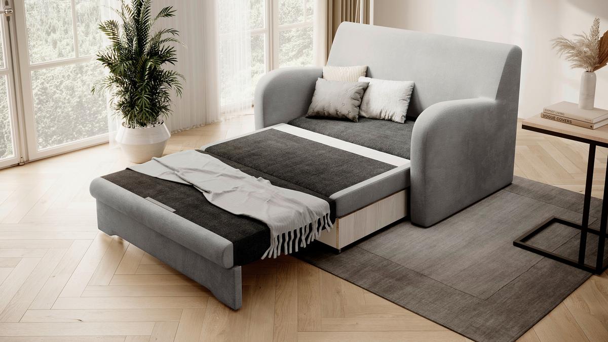 Schlafsofa Ario Grau, B: 244 Cm - Hellgrau/Schwarz, Design, Textil (244/97/97cm) - MID.YOU