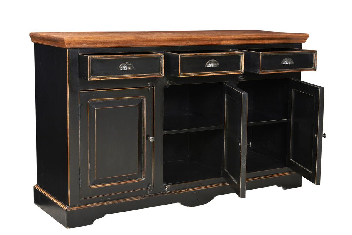 SIDEBOARD Honig/Schwarz B: 150cm - Schwarz/Braun, Design, Holz/Holzwerkstoff (150/90/40cm) - MID.YOU
