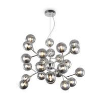 Pendelleuchte Dallas - Chromfarben/Grau, Trend, Glas/Metall (65/40cm) - MAYTONI