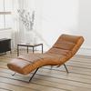Relaxliege Swing Silver Cognac B: 65 cm - Cognac/Silberfarben, Design, Leder (65/65-95/171cm) - Livetastic