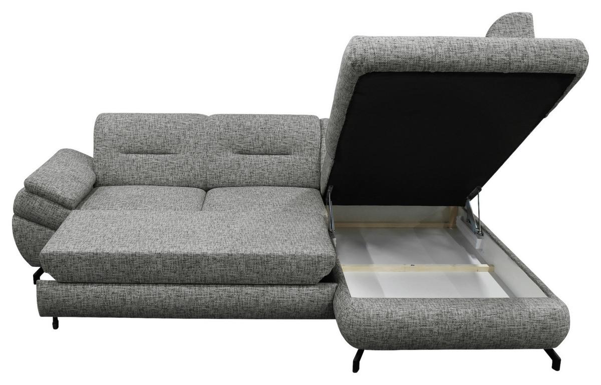 Ecksofa Imo Grau 274x201 Cm - Schwarz/Grau, Design, Textil (274/201cm) - MID.YOU