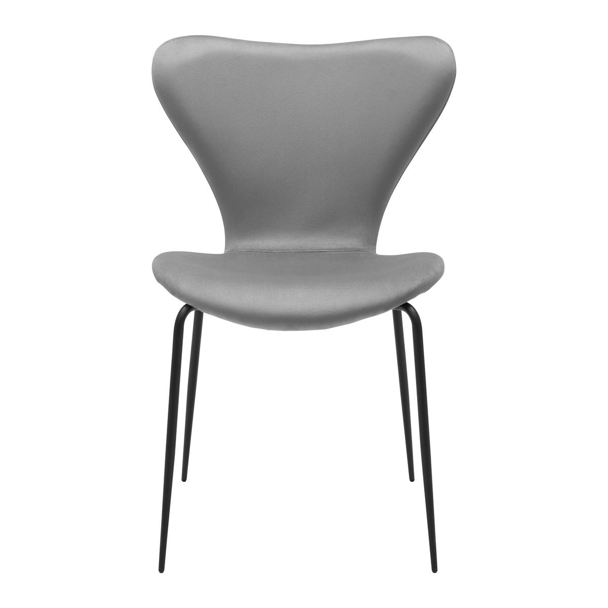 Jedálenská stolička ALICIA svetlás ivá - čierna/svetlosivá, Modern, kov/drevo (53/82,5/53cm) - Bessagi Home