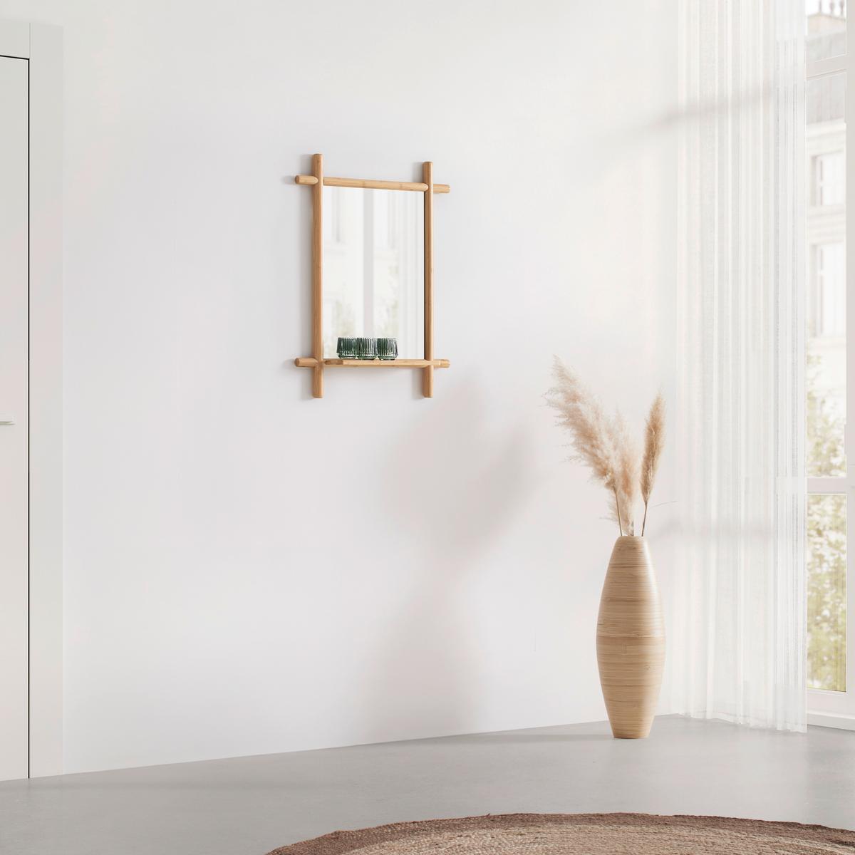 Zrkadlo BONNIE, bambus - prírodná farba, Modern, drevo/kompozitné drevo (55/74/12cm) - Mömax