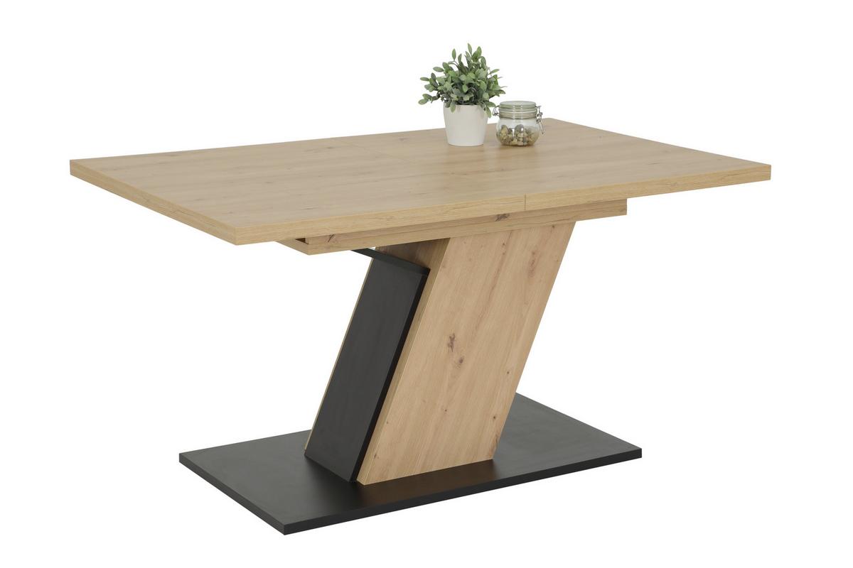 Tischgruppe Gesa II G - Anthrazit/Eiche Artisan, MODERN, Holzwerkstoff/Textil (140 - 180/76/90cm) - MID.YOU