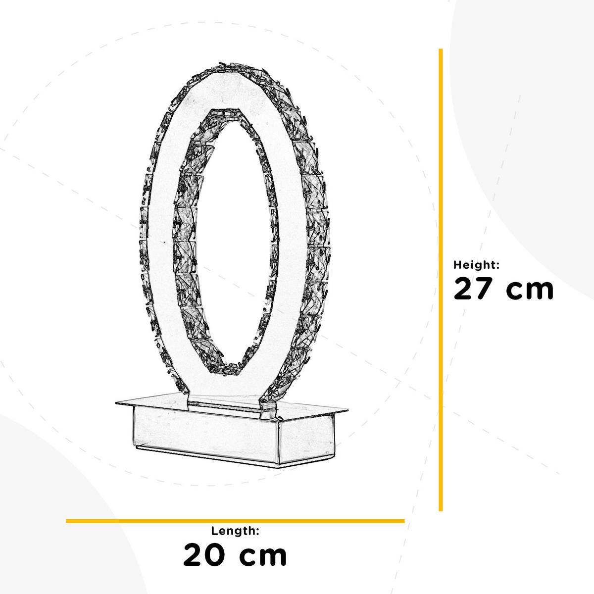 LED-Tischleuchte Chromfarben D: 20 cm 6w - Chromfarben, Design, Glas/Metall (20/27cm)