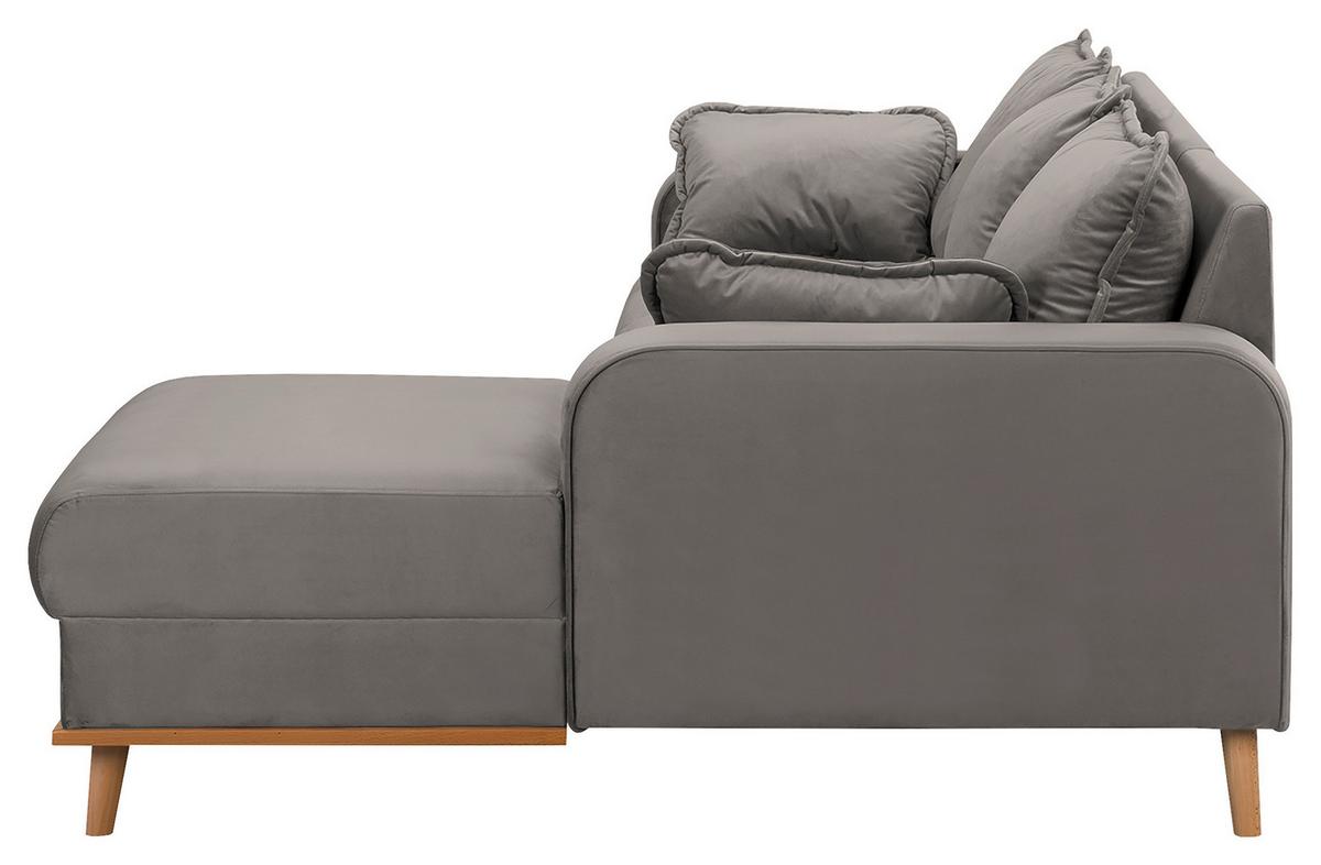 Ecksofa Beata Grau S: 230x150 cm - Wengefarben/Grau, Design, Textil (230/150cm) - Livetastic