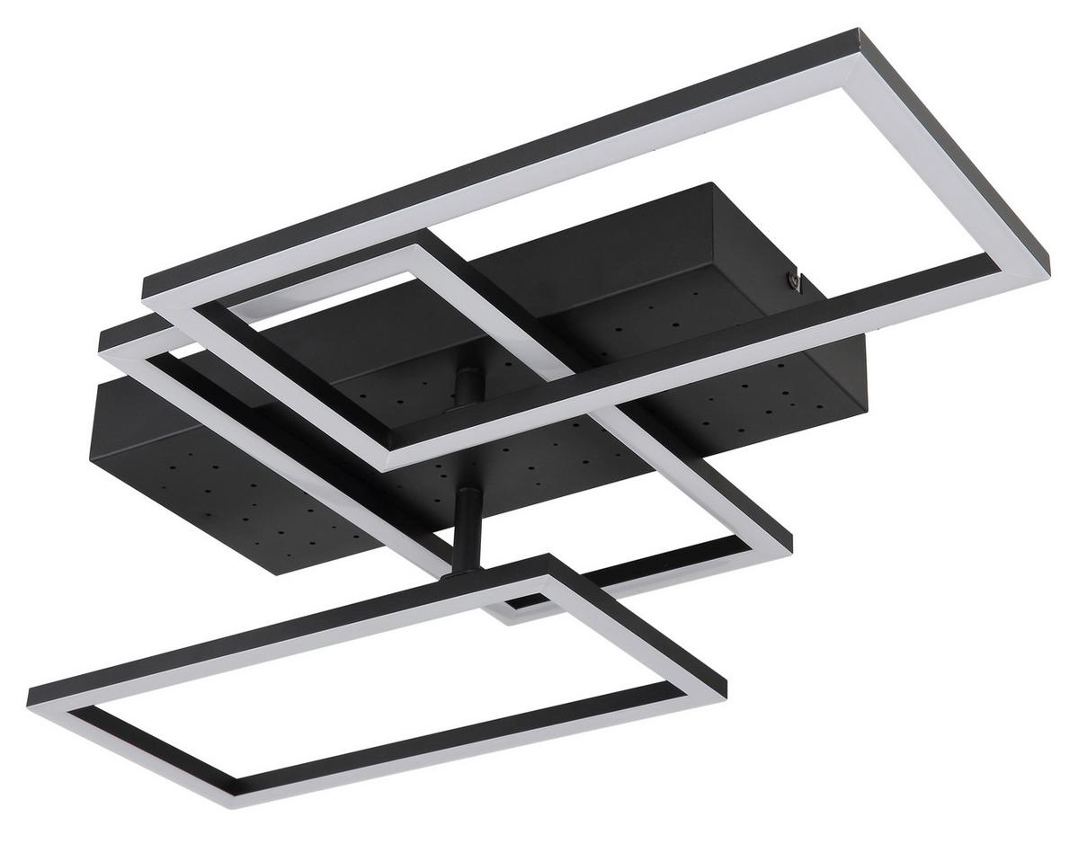 LED-Deckenleuchte 48135-40 - Opal/Schwarz, Design, Kunststoff/Metall (59/40,5/9,7cm) - Globo