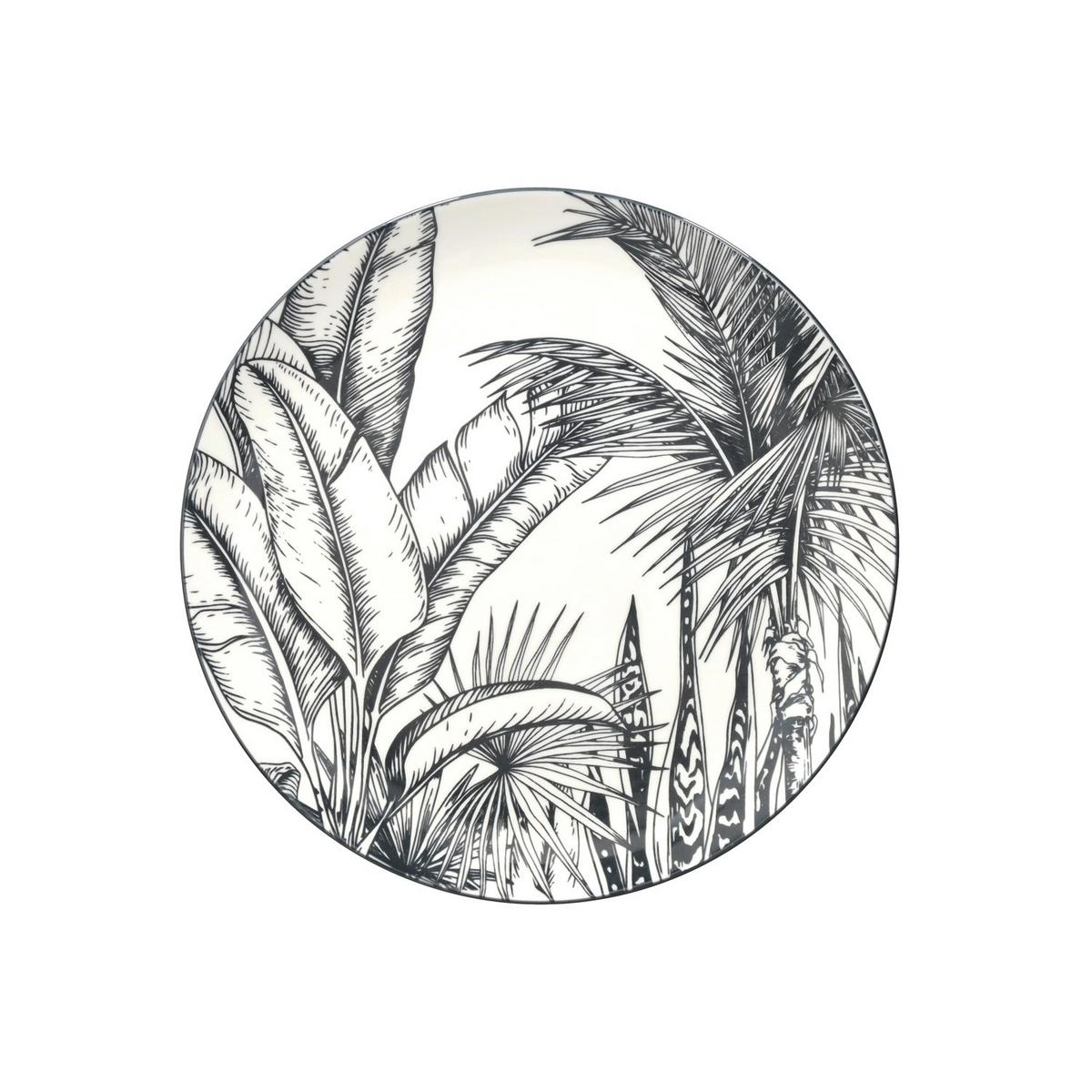 Tafelservice Melindi Keramik 6 Personen Schwarz/weiß - Schwarz/Weiß, Keramik - Tognana