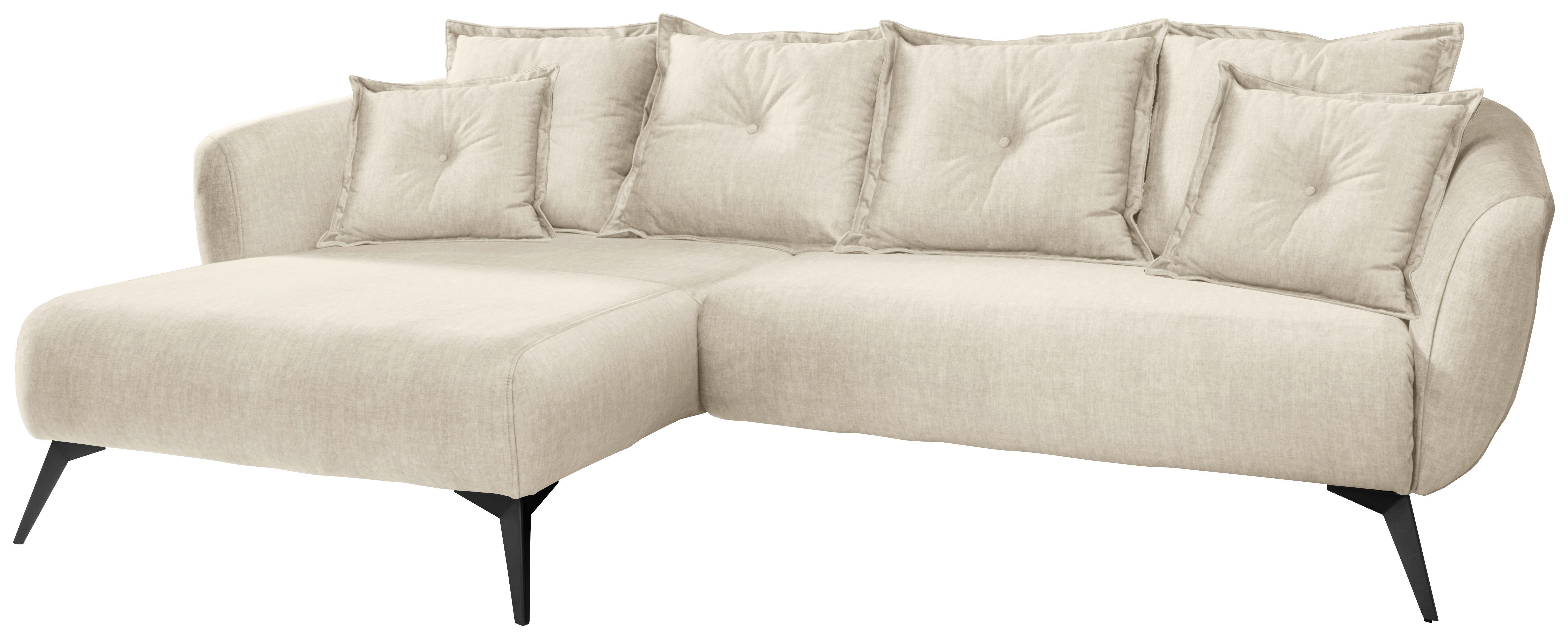 Ecksofa Baggio Beige, Schwarz, S: 162x277 cm - Beige/Schwarz, MODERN, Textil (162/277cm) - Livetastic