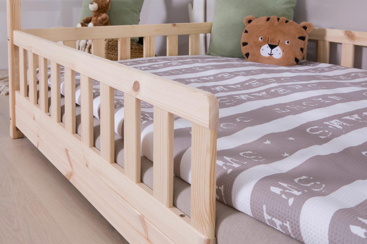 Hausbett Lou Bettschublade Naturfarben B: 140 cm - Naturfarben/Weiß, MODERN, Holz/Textil (140/200cm) - MID.YOU