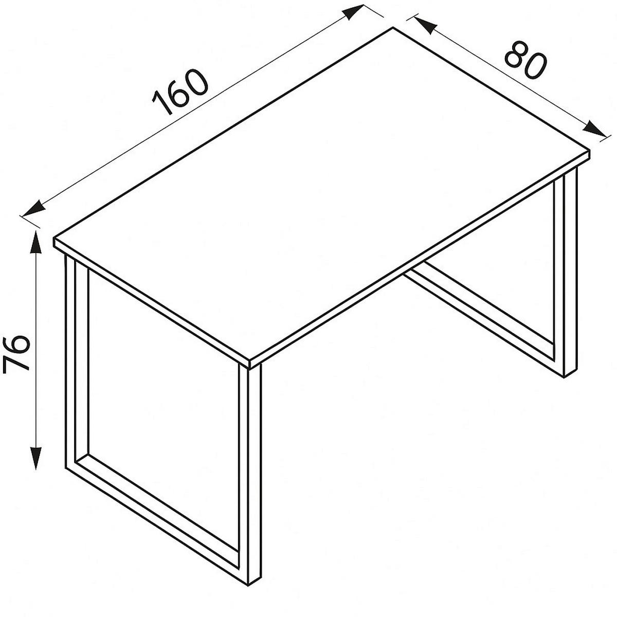 Schreibtisch Lona Silber/eiche Dekorb:160cm - Honigeiche/Silberfarben, Design, Holzwerkstoff/Metall (160/76/80cm) - MID.YOU