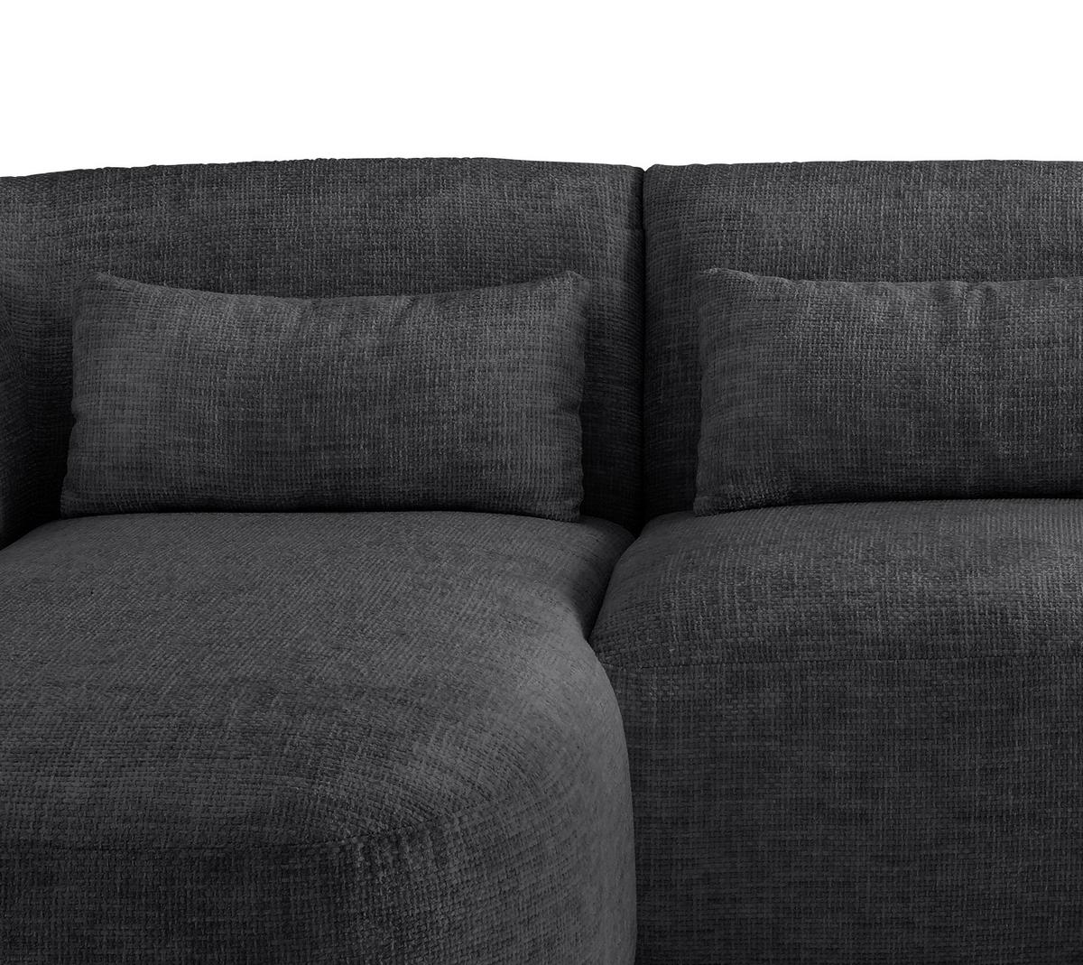 Ecksofa Caponi, Scwarz S: 160x256 Cm - Schwarz, MODERN, Textil (160/256cm) - Livetastic