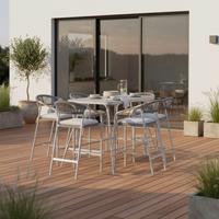 ZAHRADNÍ BAROVÁ SADA ALLONSO - světle šedá/přírodní barvy, Moderní, kov/textil - Bessagi Garden